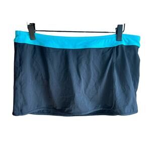 Anne Cole Black & Teal Swim Skort - Women's Size Medium